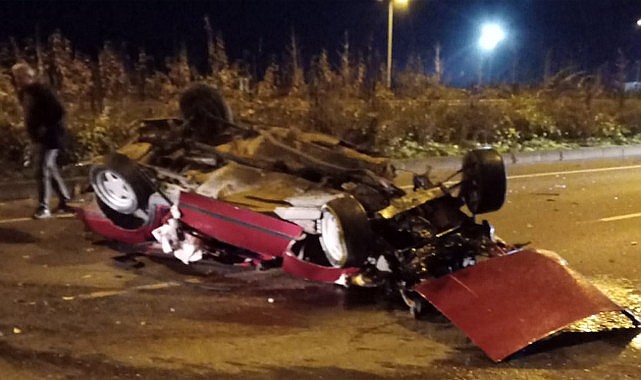 Rize'de uygulamadan kaçan otomobil takla attı: 4 yaralı