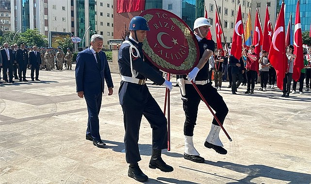 Rize'de 30 Ağustos Zafer Bayramı törenle kutlandı
