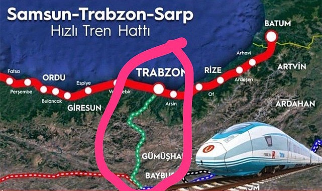 Samsun-Sarp hızlı tren yolunun Kuzey-Güney bağlantısına tepki!