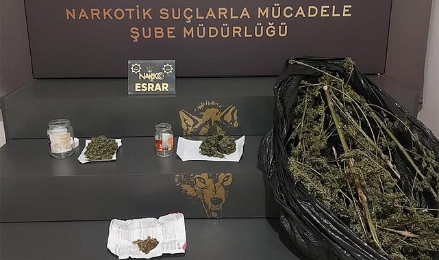 Rize'de evinde esrarla yakalanan uyuşturucu taciri gözaltına alındı