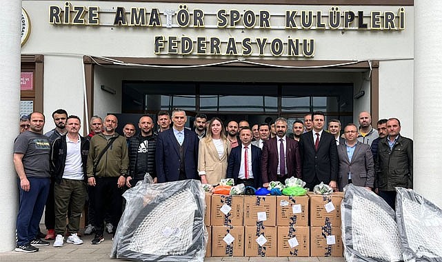 Rize'de 39 okula spor malzemesi dağıtıldı